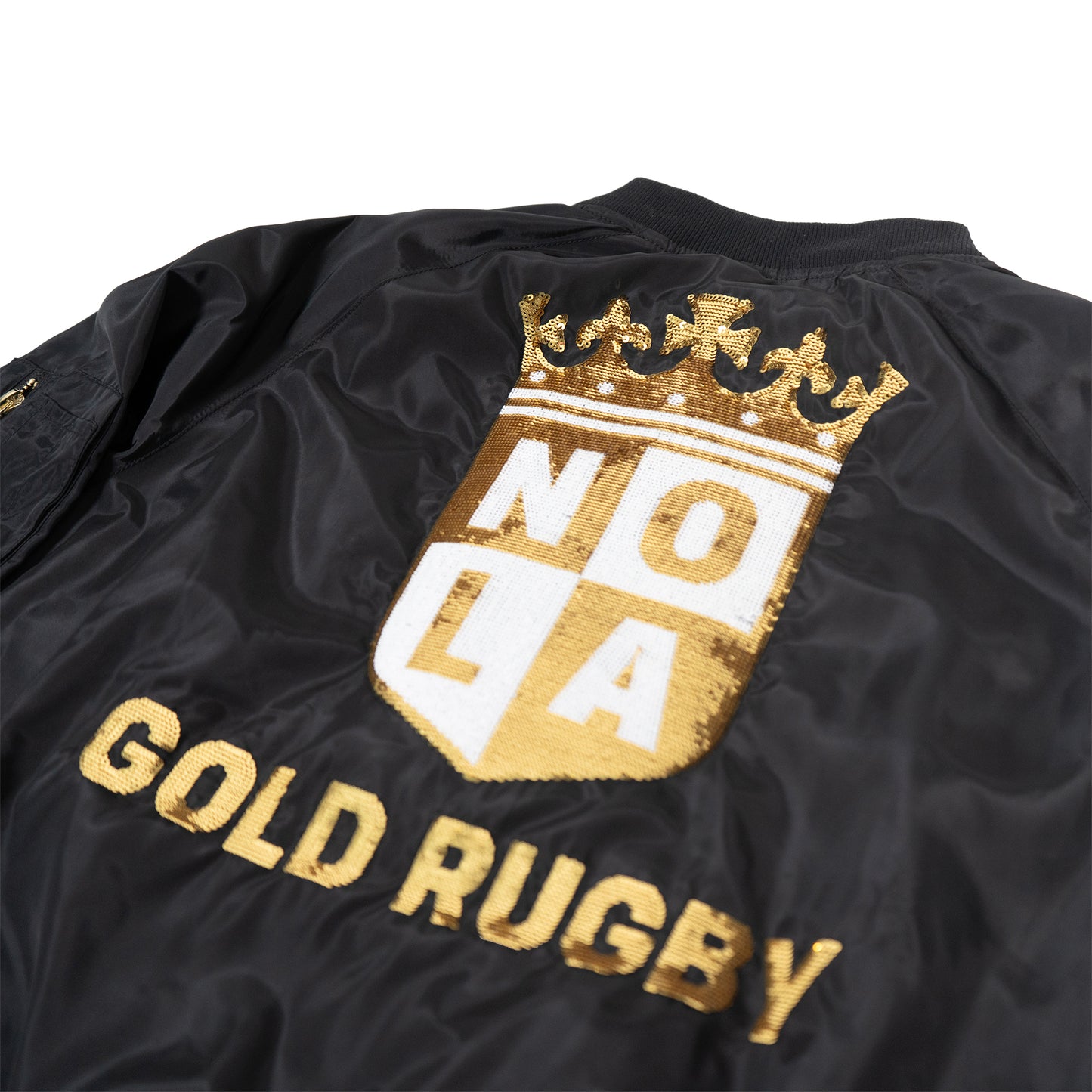 Sparkle City Black Rugby Bomber Jacket