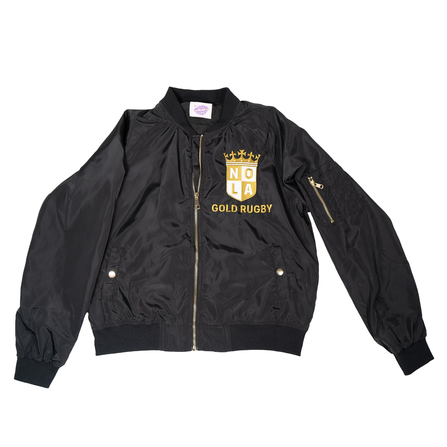 Sparkle City Black Rugby Bomber Jacket