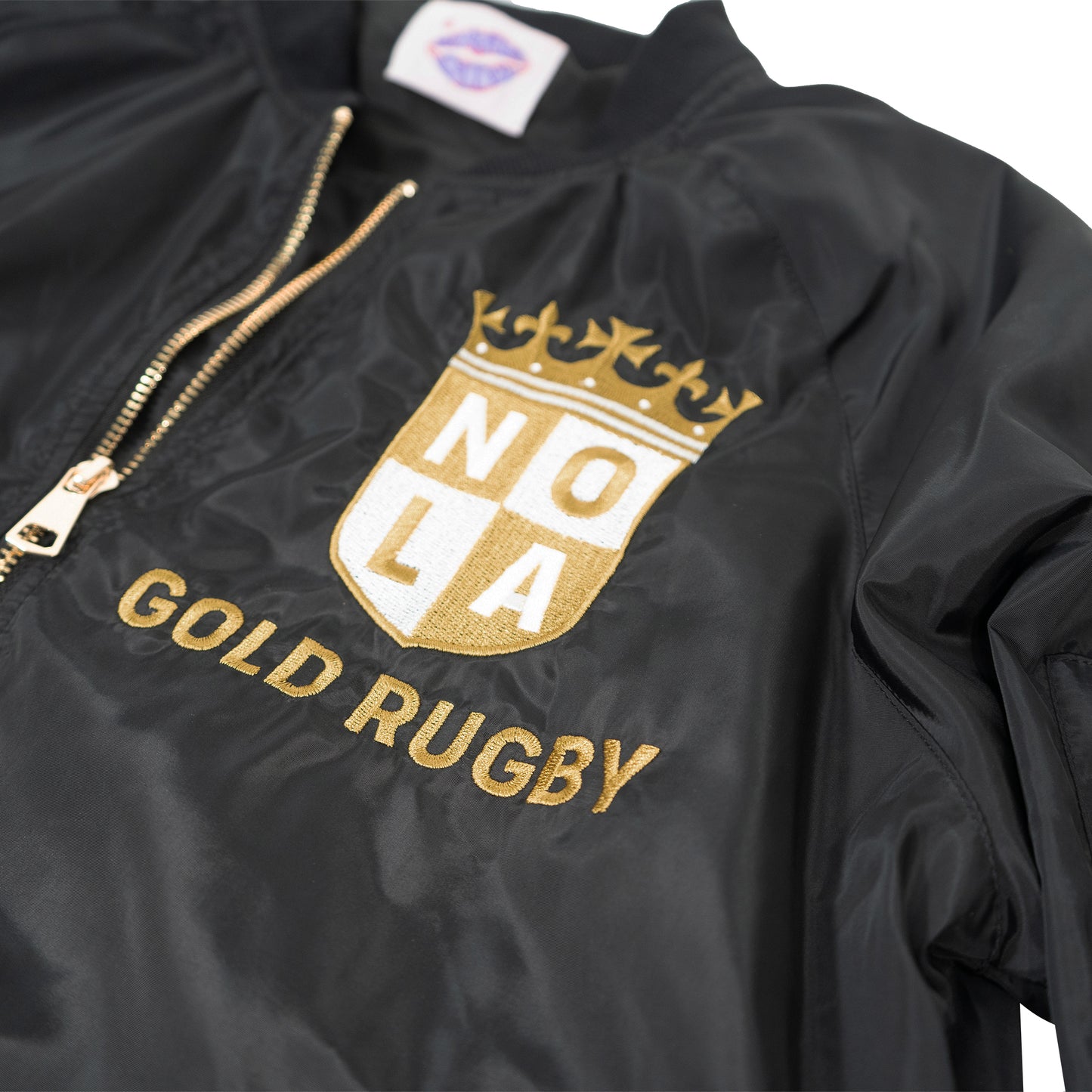 Sparkle City Black Rugby Bomber Jacket
