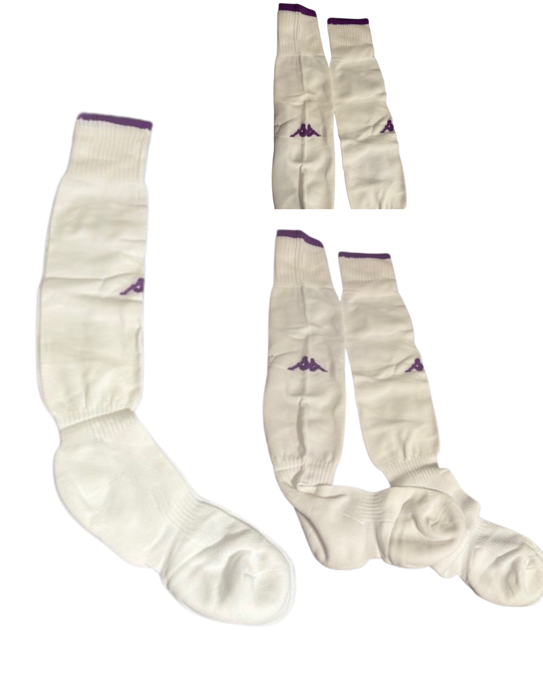 Kappa White Socks - Purple Trim