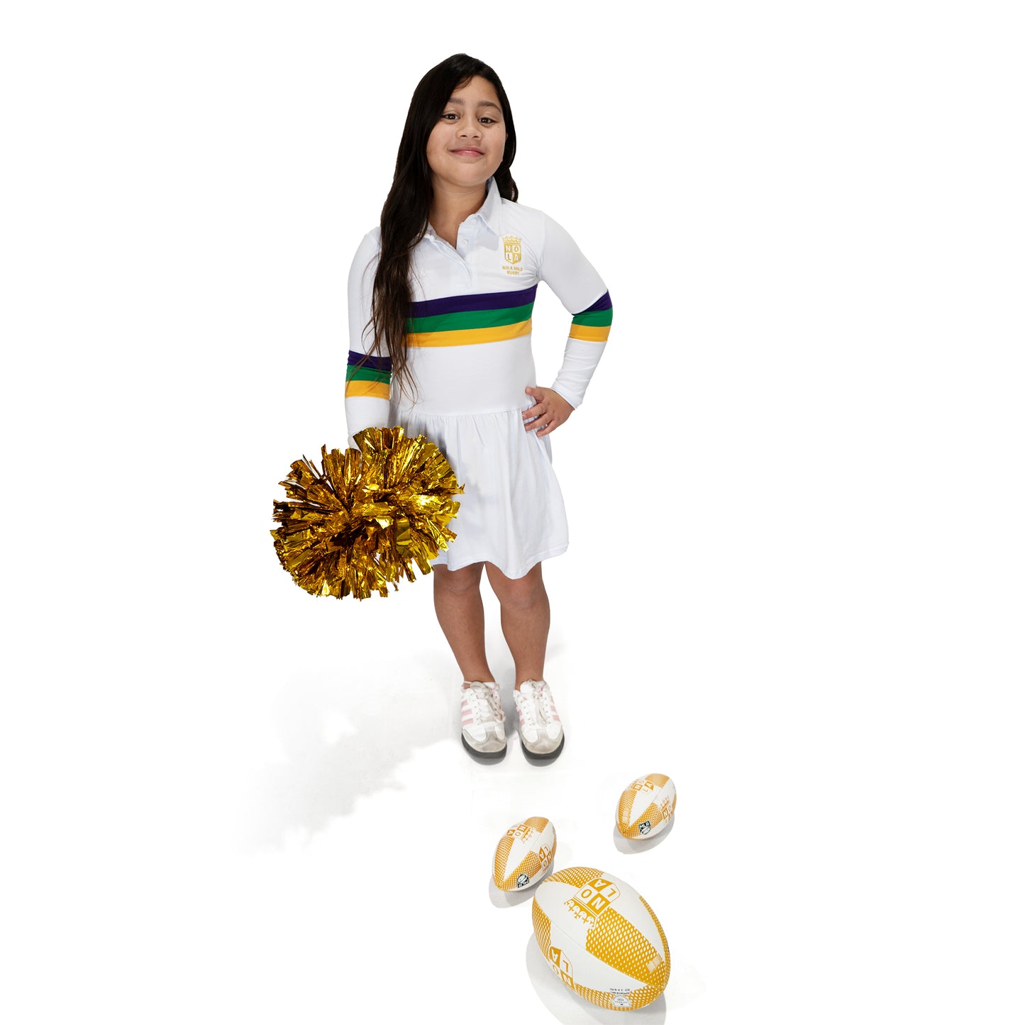NOLA Gold Youth Mardi Gras Rugby Dress