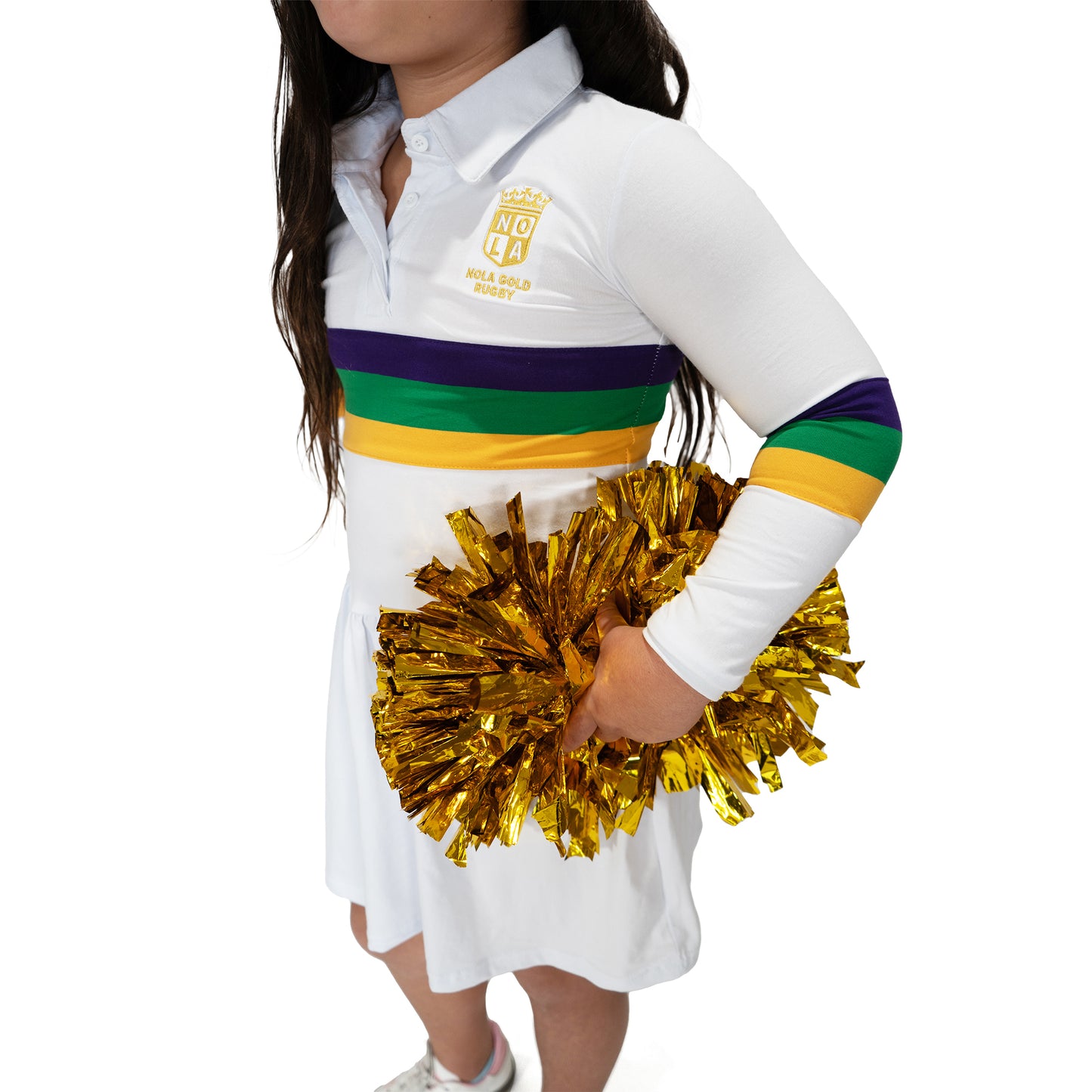 NOLA Gold Youth Mardi Gras Rugby Dress