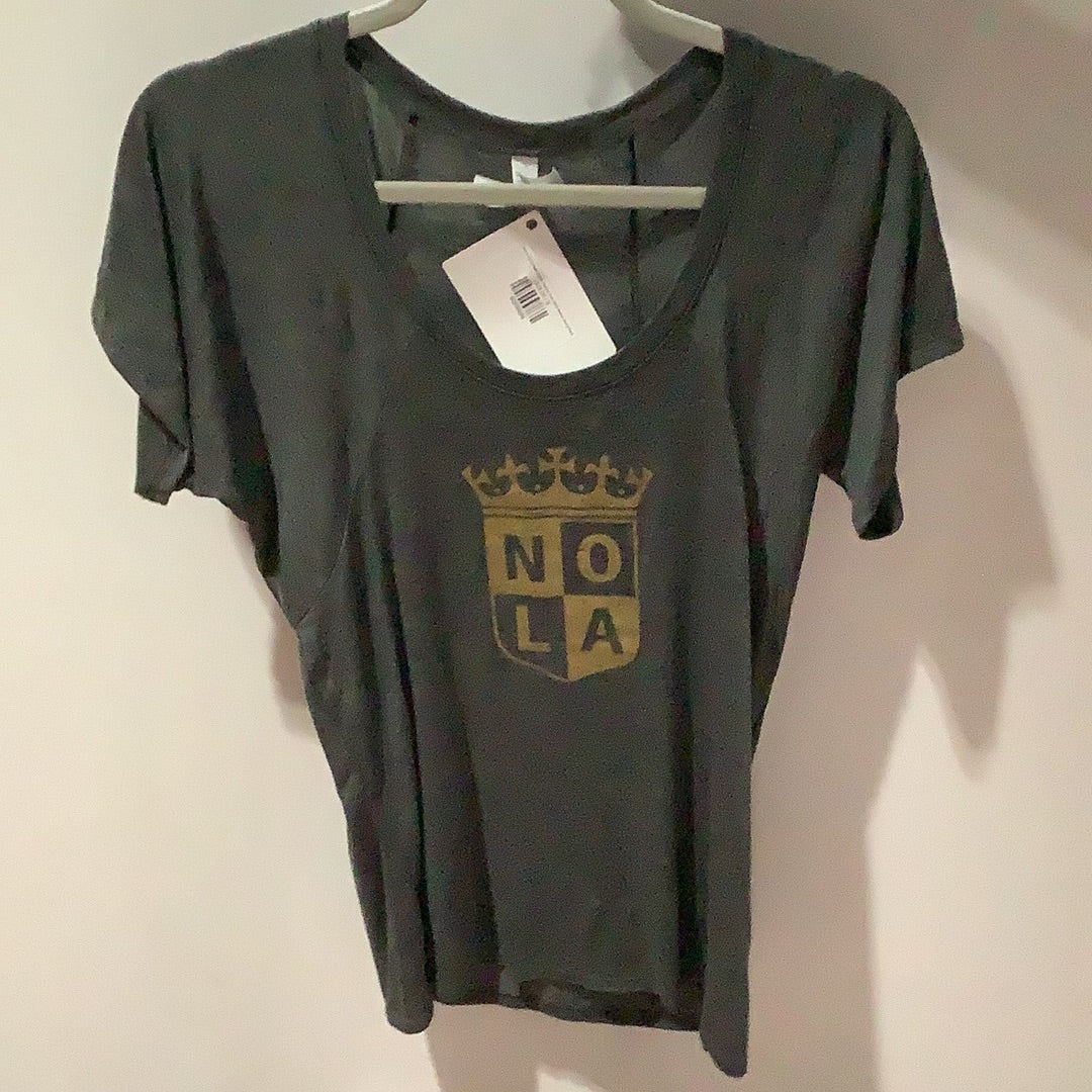 NOLA GOLD Bella Canvas Heather Grey Short Sleeve Round Neck