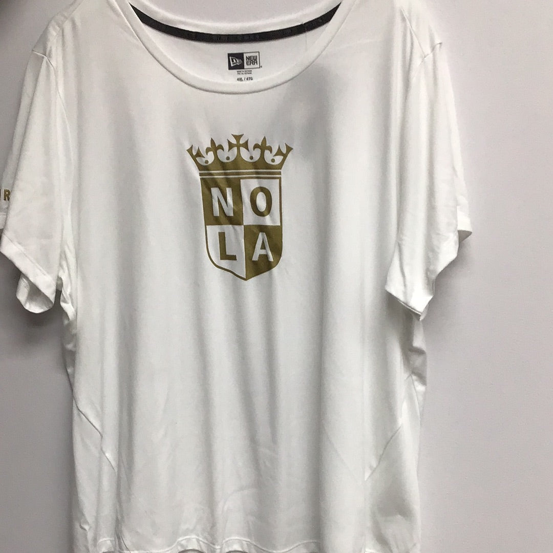 NOLA GOLD New Era Ladies Logo White Round Neck