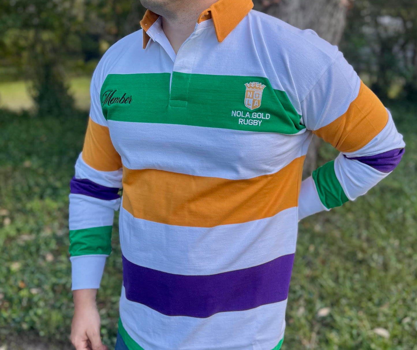 Mardi Gras Long Sleeve Rugby Shirt