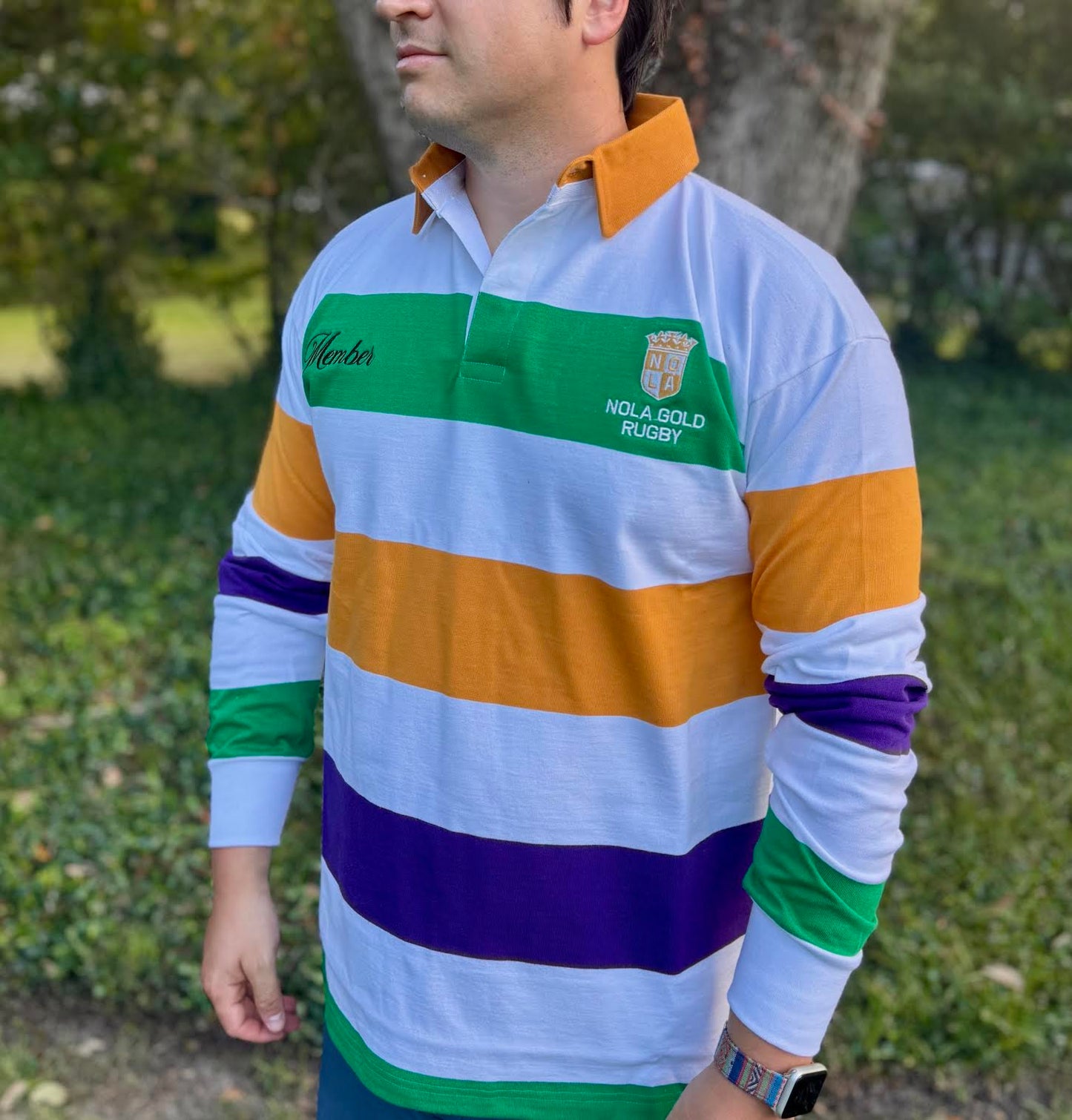 Mardi Gras Long Sleeve Rugby Shirt