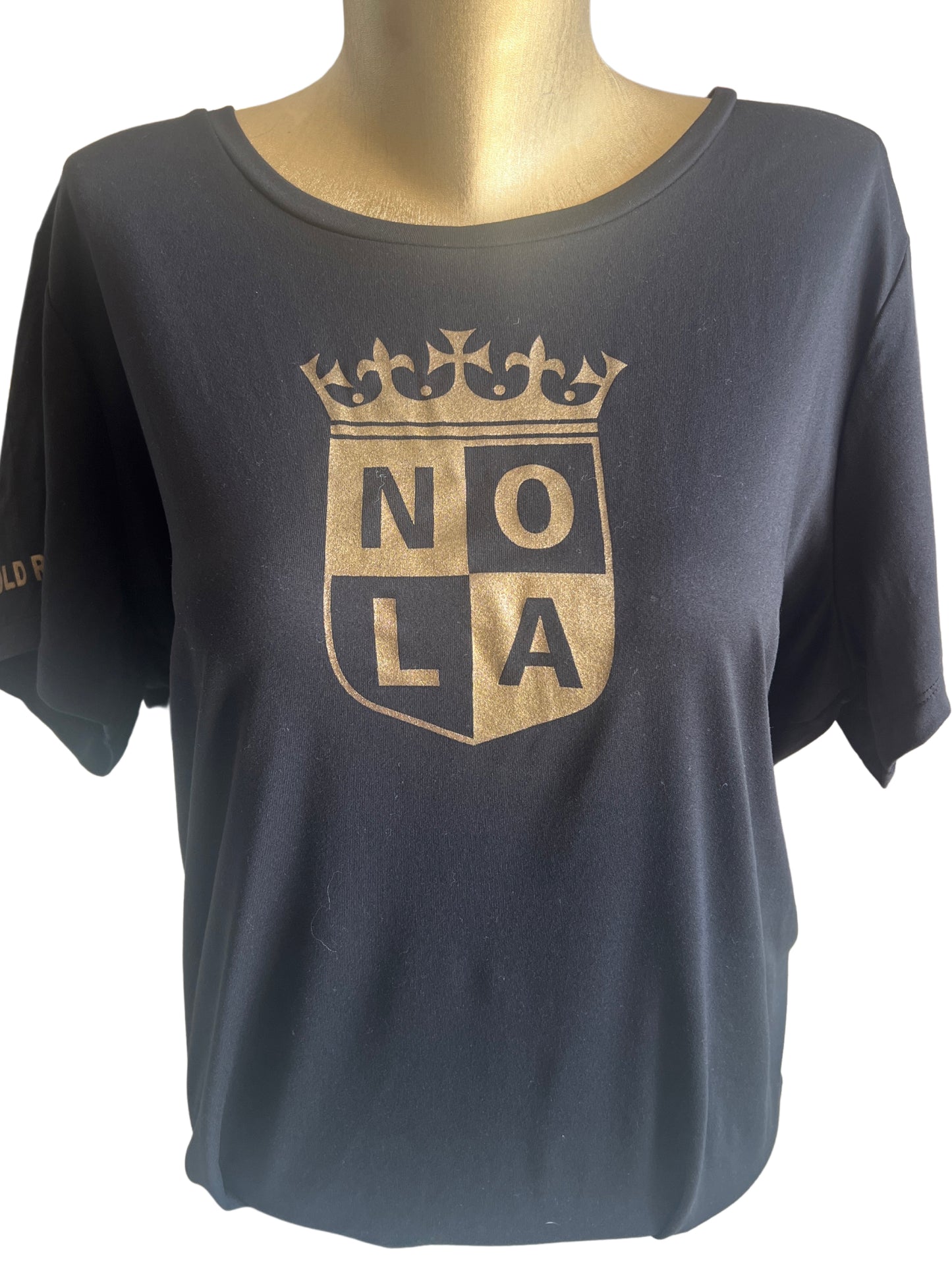 Nola Gold Next Level Black Unisex Logo Tee