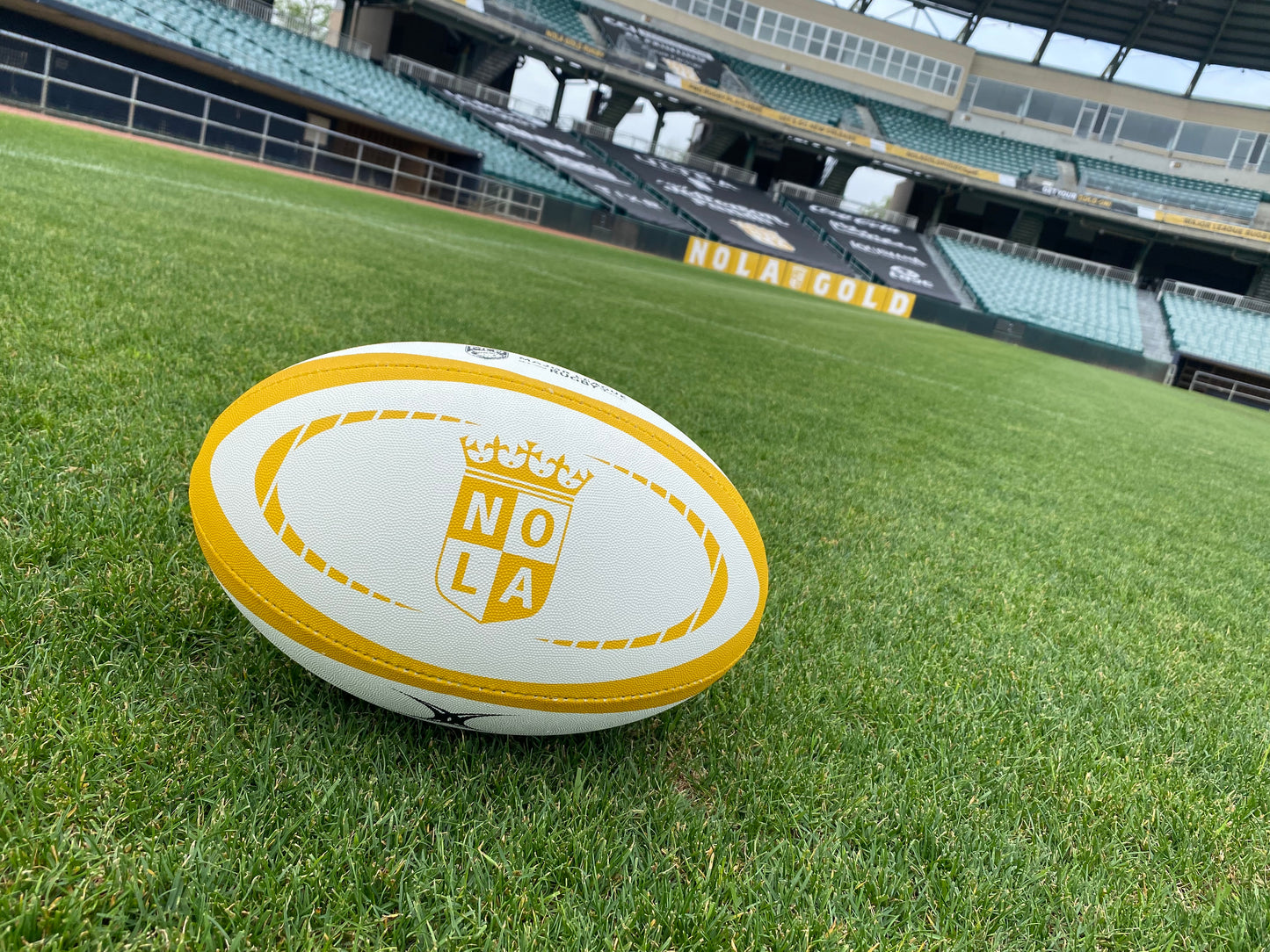 NOLA GOLD Gilbert Rugby Ball Size 5