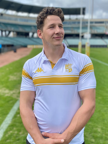 NOLA GOLD Polo 2024 White Gold Stripe