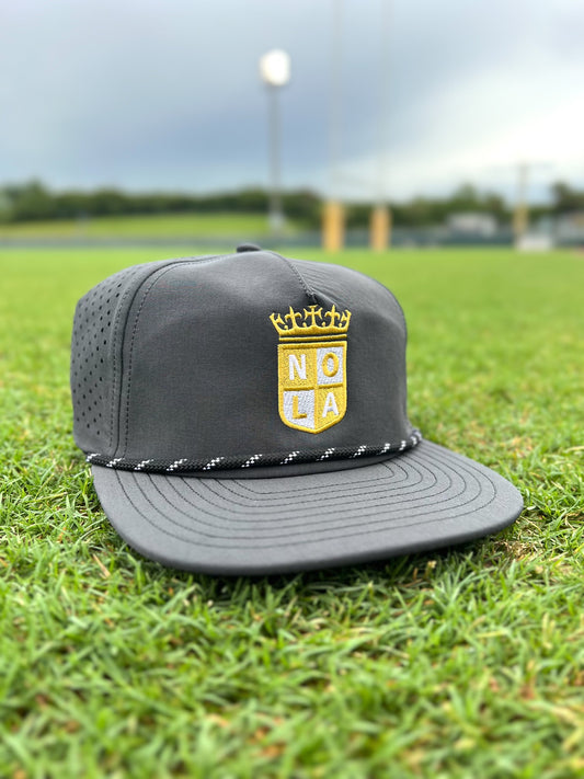 NOLA Gold Dk Grey Golf Hat w/ Rope