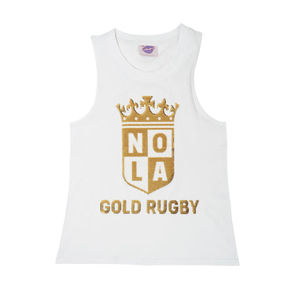 Sparkle City White Rugby Tank Top