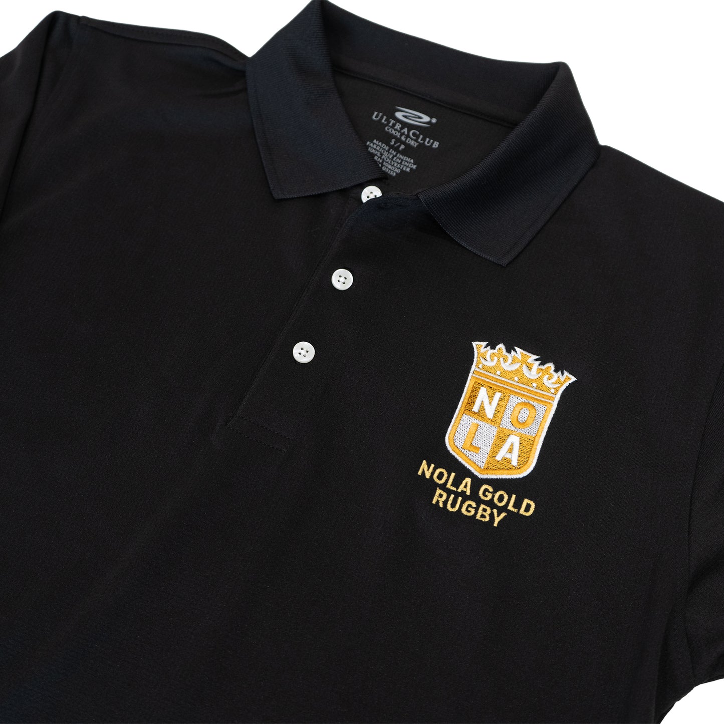 NOLA Gold Men's Black Performance Polo