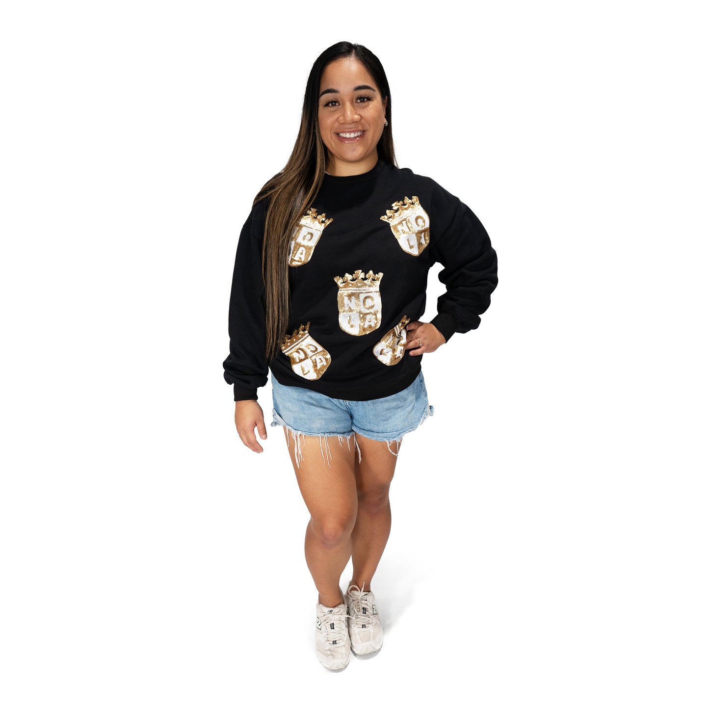 NOLA Gold Women's Sequin Sweatshirt