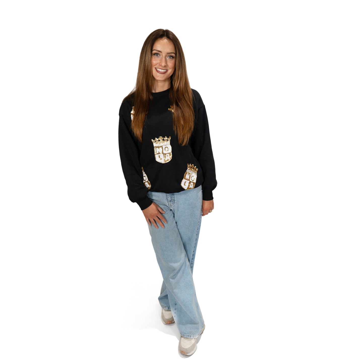 NOLA Gold Women's Sequin Sweatshirt